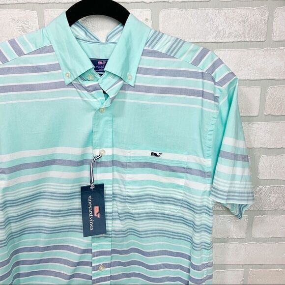 NWT Vineyard Vine Tuthill Striped Tucker Shirt, Cotton, Size Small D6 - Picture 8 of 8